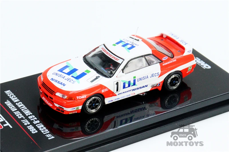 INNO 1:64 NISSAN SKYLINE GTR R32 #1 UNISIA JECS JTCC Diecast Model Car