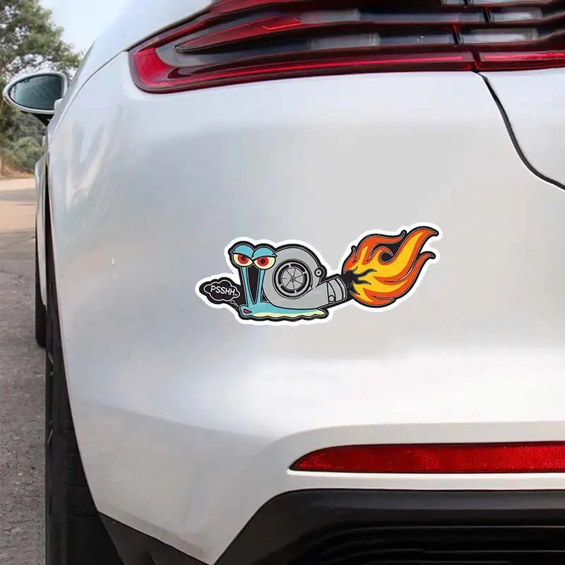 مضحك توربو الحلزون سيارة ملصق ملصق حائط من الفينيل مقاوم للماء النافذة الخلفية دراجة نارية شاحنة مصد السيارة محمول الديكور SH570 #2