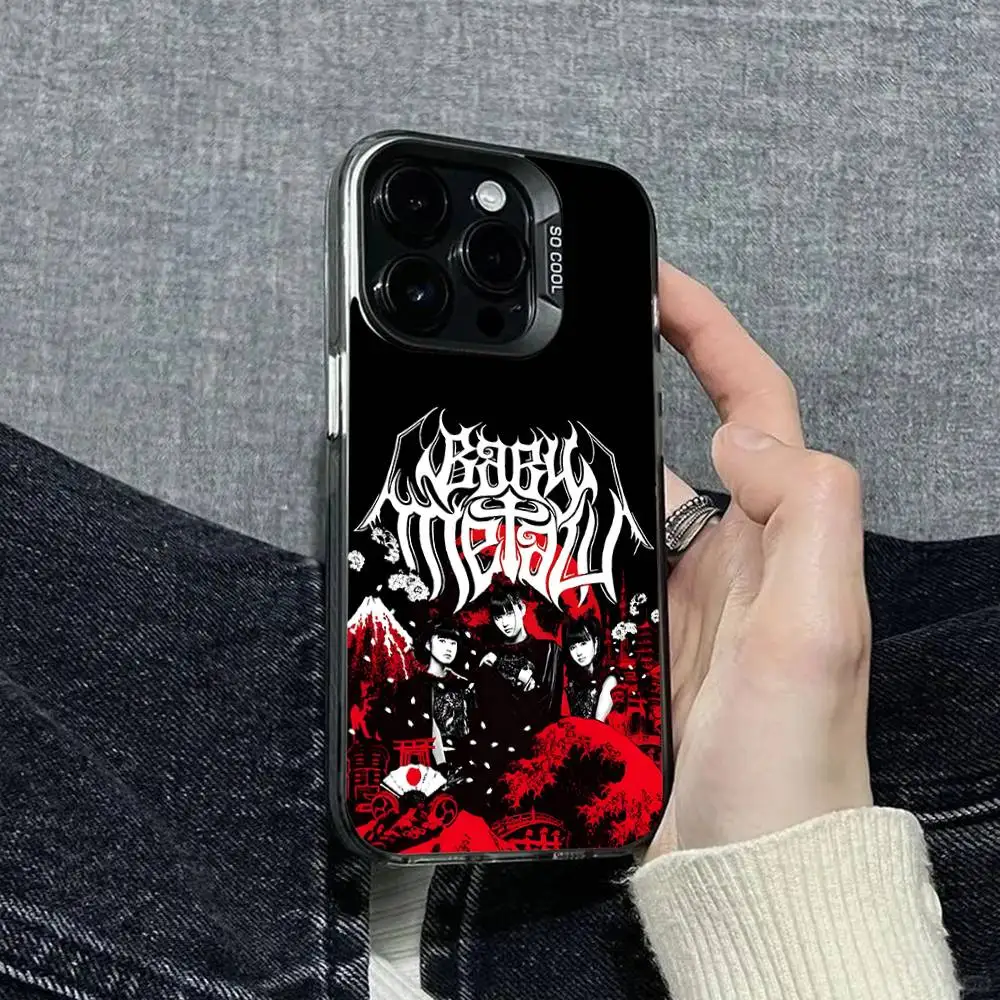 1 قطعة B-Babyetal اليابانية المعبود جراب هاتف IMD اللون الفضي شل آيفون 17 16 15 14 13 12 11 برو ماكس زائد #1