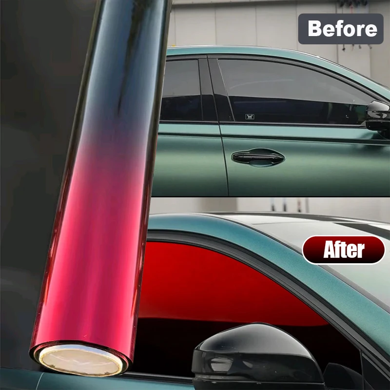 

50x300cm Car Gradient Car Film Frontside Side Windshield UV Protected Heat Insulation Color Change Sunshade Window Tint Film