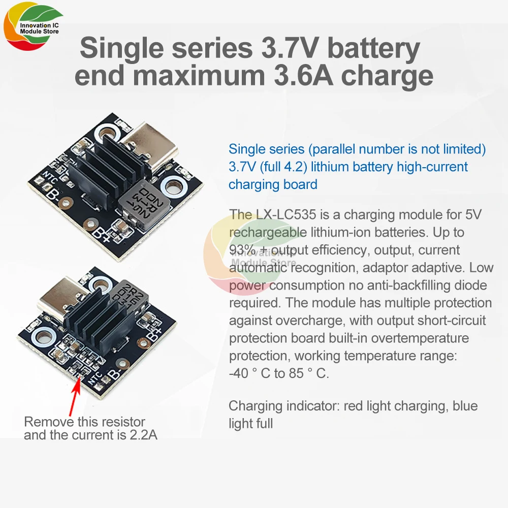 5V Charge Discharge Integrated Module 18650 Lithium Battery Charging Boost Power Board Step-up Charge Protection Module Type-C