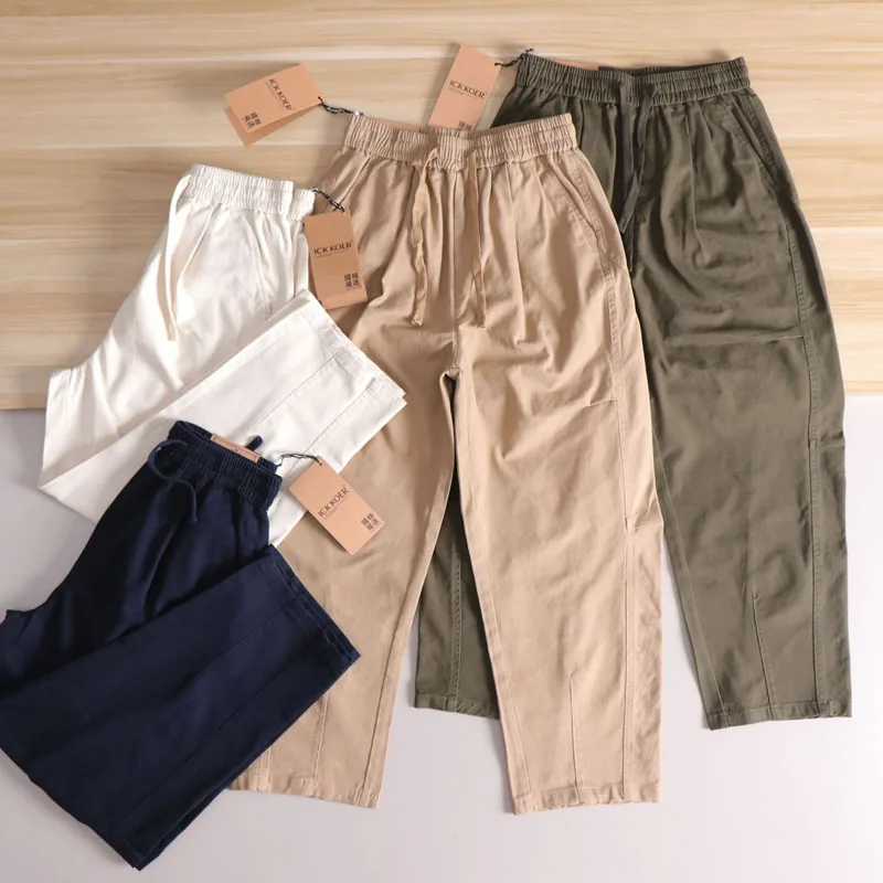 

Men's Casual Loose Wide Leg Cotton Pants Spring Autumn New Sle Basic Versatile Street Faion Loose Trousers