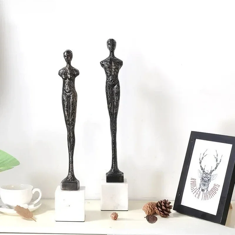 2026 Unique Abstract Cast Iron Figure Ornament Character Sculpture Metal Figurines Living Room Decorations Crafts Statue Figurin