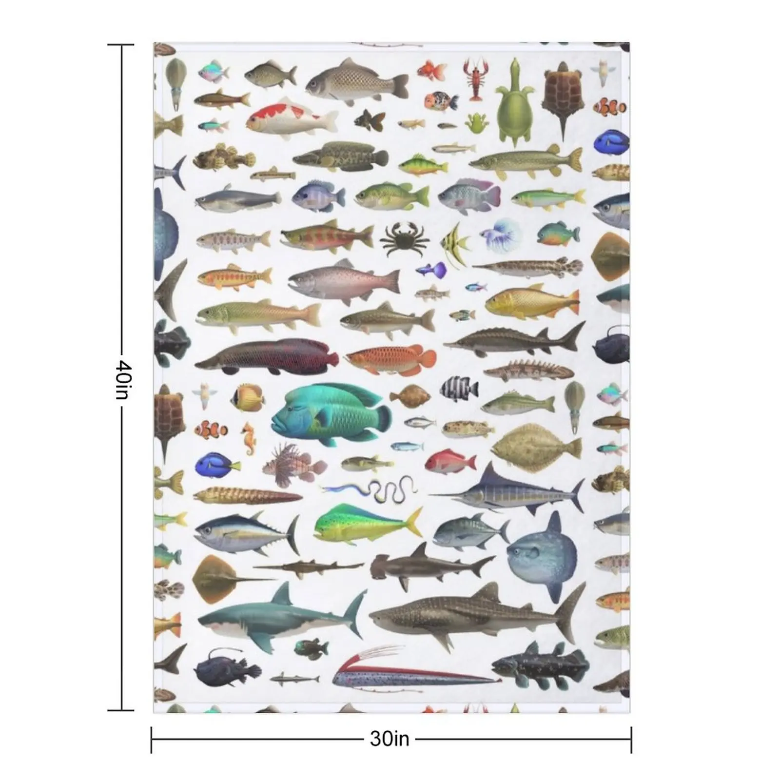 ALL FISH N STUFF Critterpedia Throw Blanket Summer Beddings Bed linens Custom for babies Winter beds Summer Blankets