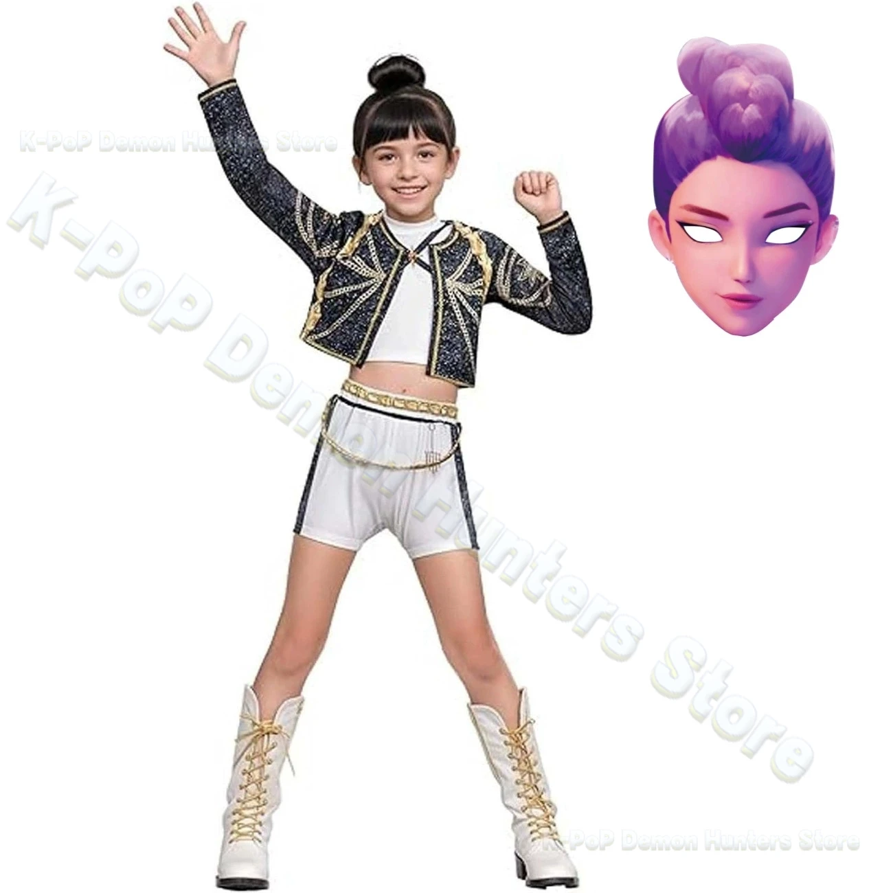 2025 Kpop Demon Hunters Cosplay Kostuum Kinderen Meisjes Jas Vest Rok Kpop Groep Idool Kleding Halloween Carnaval Party Pak Rumi