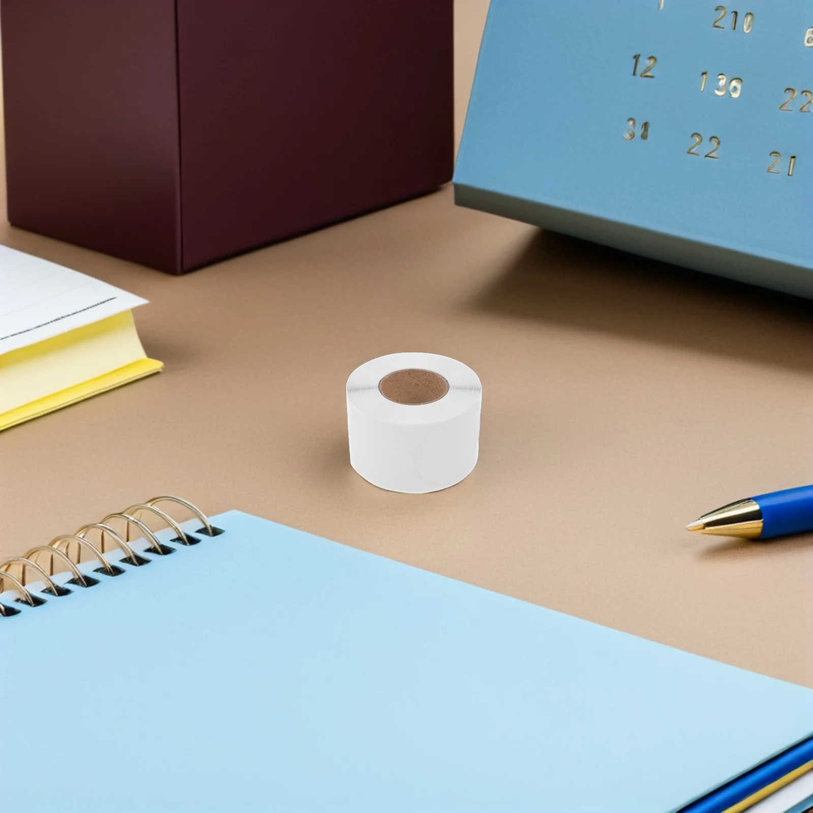 500 قطعة ملصقات بيضاء مستديرة قابلة للكتابة ملصقات ختم ذاتية اللصق نقاط لاصقة دائرية فارغة للحزم نقاط لاصقة بيضاء