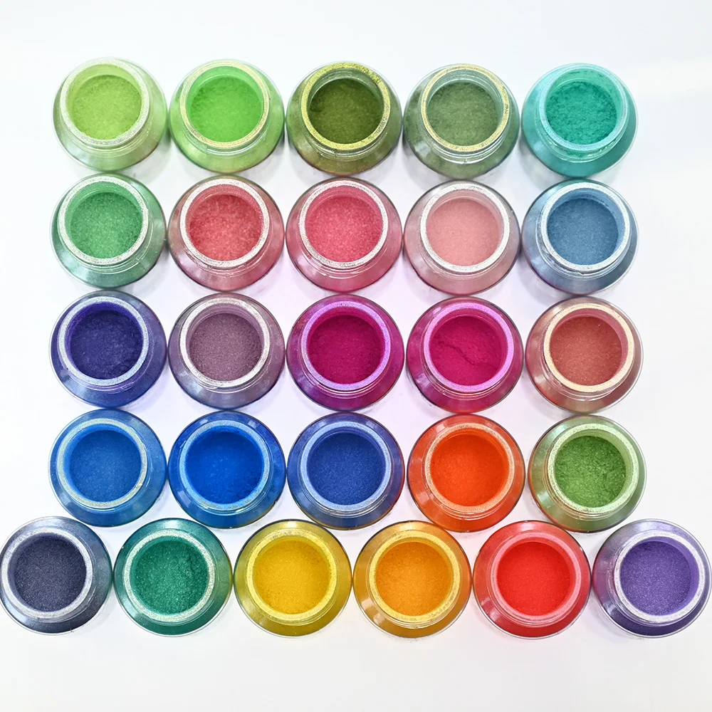 Polvere di mica - 54 colori Polvere cosmetica per unghie Pigmenti di colore perlescenti di grado Polvere di pigmenti in resina per la creazione di unghie