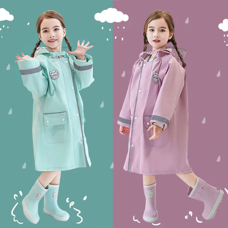 

95-160cm Waterproof Rain Coat Cover For Children Raincoat Poncho Jacket Hiking Rainwear Chubasqueros