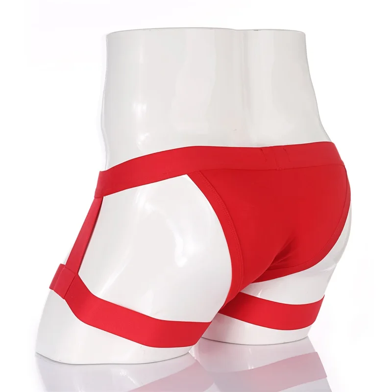 Men's Sexy Briefs Thigh Suspender Sexy Strap Underwear Comfortable Bikini Solid Color Breathable Underpants Man Home Lingerie