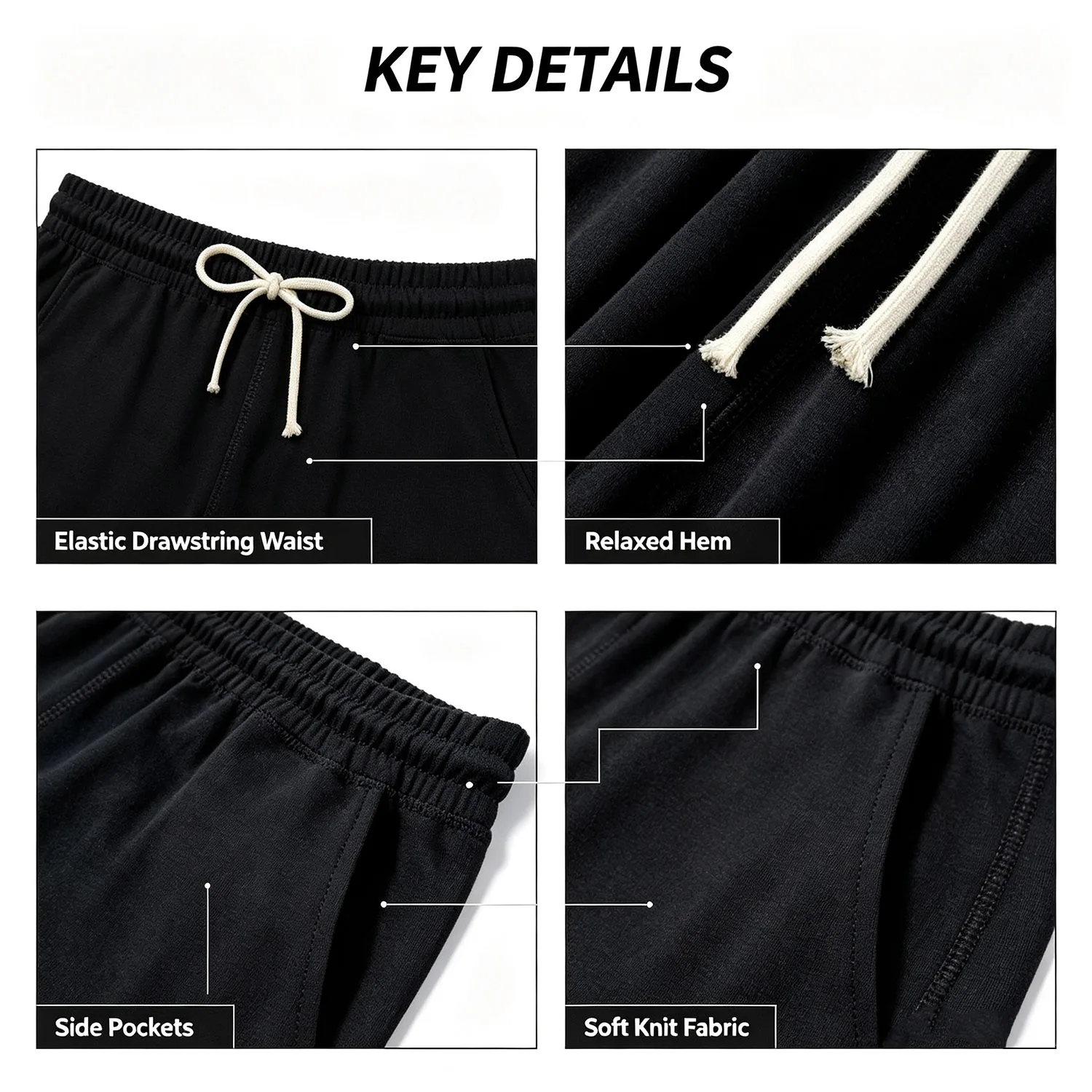 Men Drawstring Lounge Shorts Elastic Waist Sports Gym Running Fitness Casual Home Shorts 1/2/3 Pack Multipack