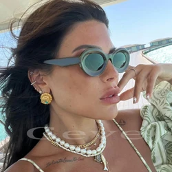 Popular Small Oval Sunglasses Women Vintage Retro Cat Eye Candy Color Ladies Sunglasses Fashion Trendy Eyewear Shades UV400