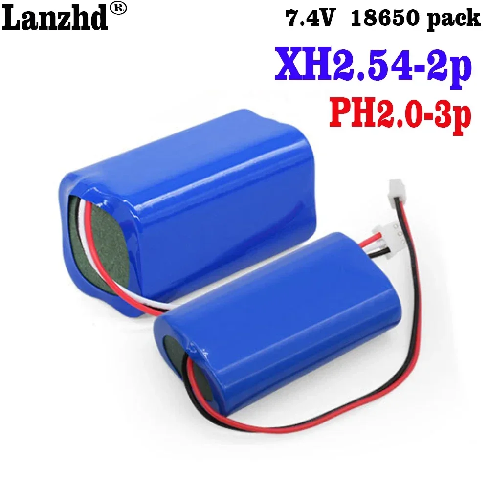 

2S2P 18650 battery pack 7.4V 18650 battery welding 6000mAh with XH2.54 PH2.0 Protection Replacement Battery Recorder loudspeaker