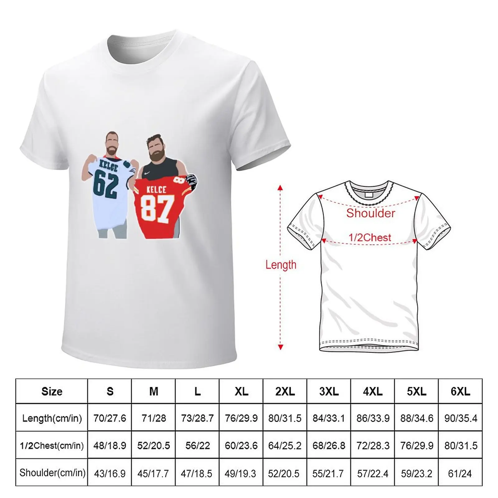 Kelce Brothers T-Shirt blacks oversized customs men clothing