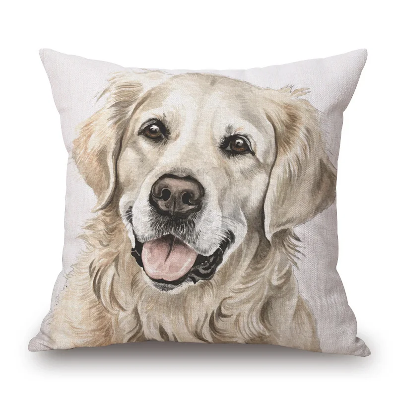 Border Collie Black Labrador Bay Horse Cock Dog Animals Poster Hand Painting Cushion Covers Decorative Pillows For Sofa