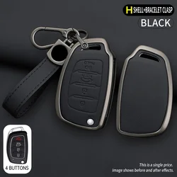 3/4 button Zinc alloy Leather Car Folding Key Cover Case Holder Keychain for Hyundai Avante I10 I20 I30 HB20 IX25 IX35/45 TUCSON