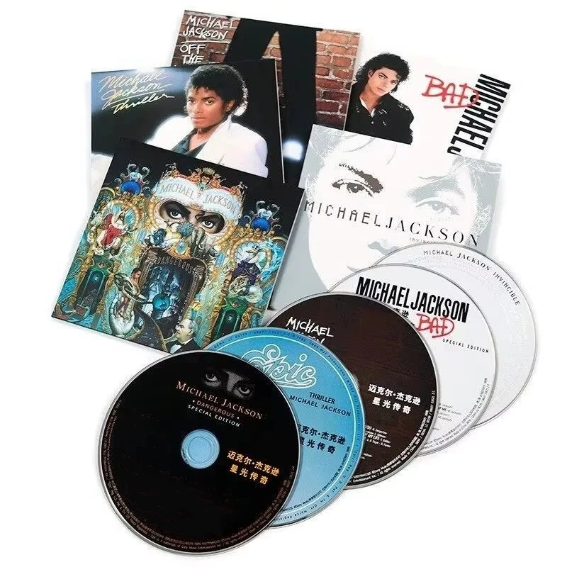 Pop MJ Michael Jackson Bad Music CD Dangerous Album Thriller 5pcs
