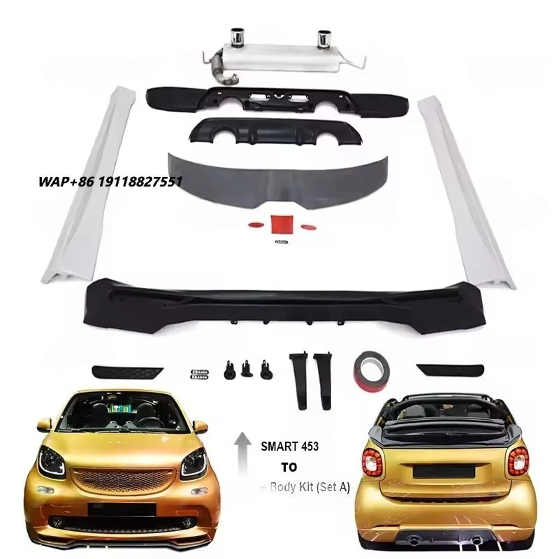 Smart 453 Accessories for Smart Two Door Smart 453 Brabu Style Body Kit Front Lip Skirts Rear Diffuser Exhaust Pipe Rear Wing