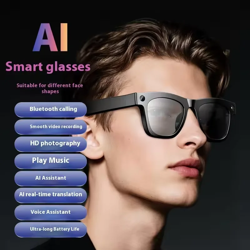 

New 8 million pixel AI artificial multi-function smart Bluetooth glasses with camera video recording can be recorded
