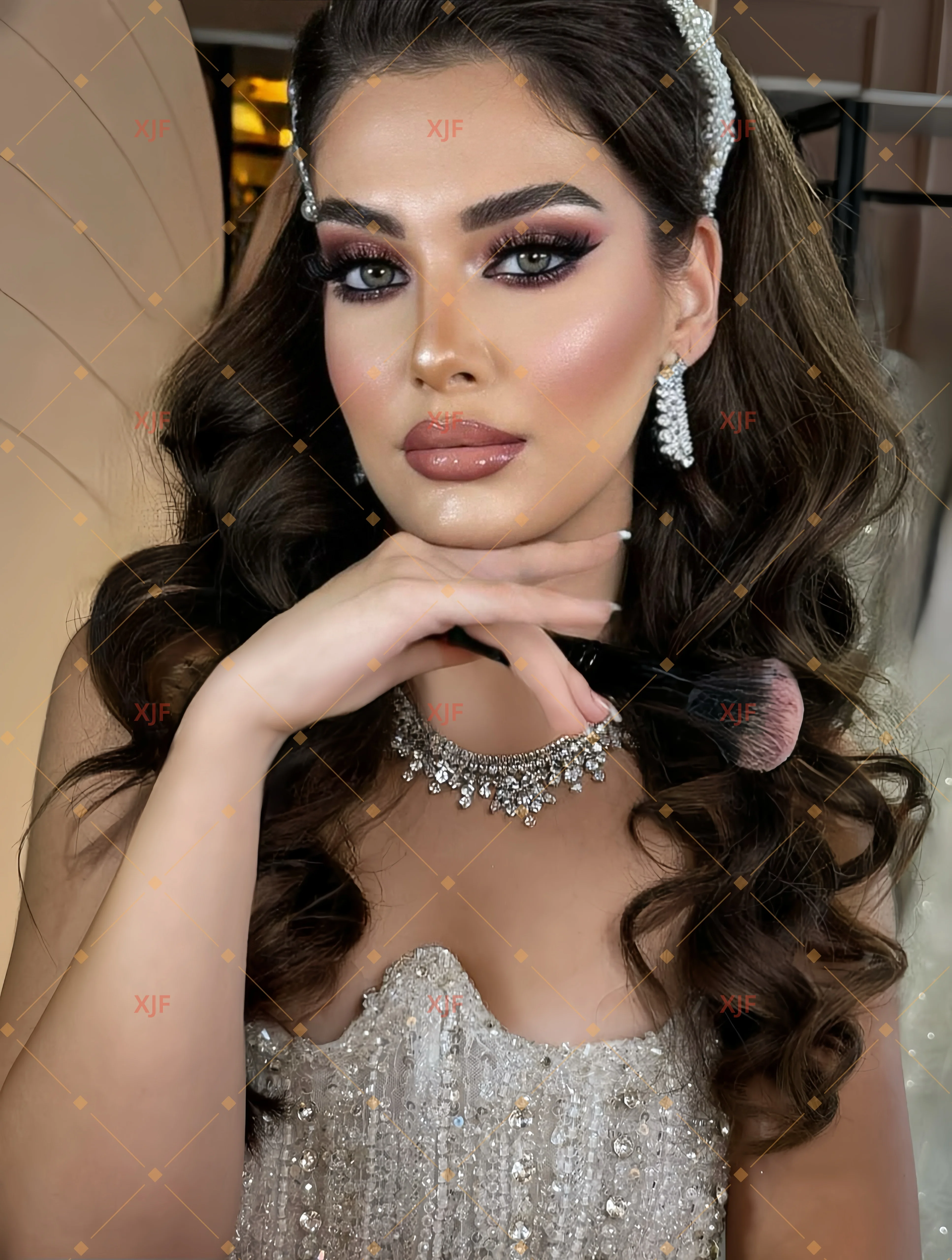 

Customzied Sweet collar sleeveless Ball Gown beaded luxury wedding dress vestidos de novia amanda novias amanda novias official