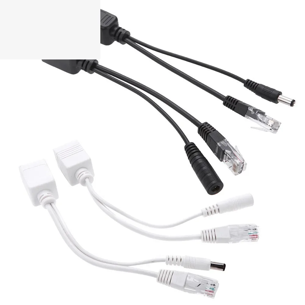 POE Adapter cable RJ45 Injector Splitter Kit Tape Screened Passive Power Over Ethernet12-48v Synthesizer Separator Combiner
