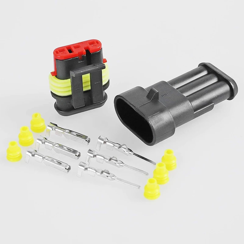 10 pz 3 Pin Connettore Impermeabile Auto Connettore Elettrico Impermeabile Spina 16 AWG Maschio E Femmina per Auto, Barca, Moto