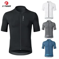 X-TIGER-Camiseta de ciclismo para hombre, camisetas de manga corta de alta calidad para bicicleta de carretera, cremallera completa de verano con bolsillos, transpirable, de secado rápido