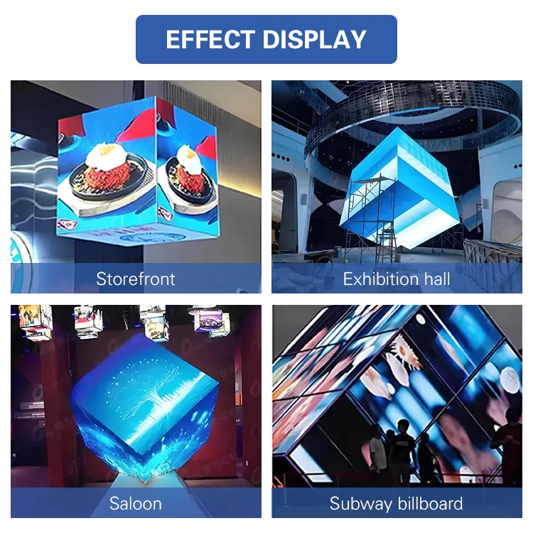 Jode High Resolution P2.5 P3 Led Cube Display Outdoor 3d Magic Video Advertising Hd 5-faces Multi Face Cube Led Screen For Event