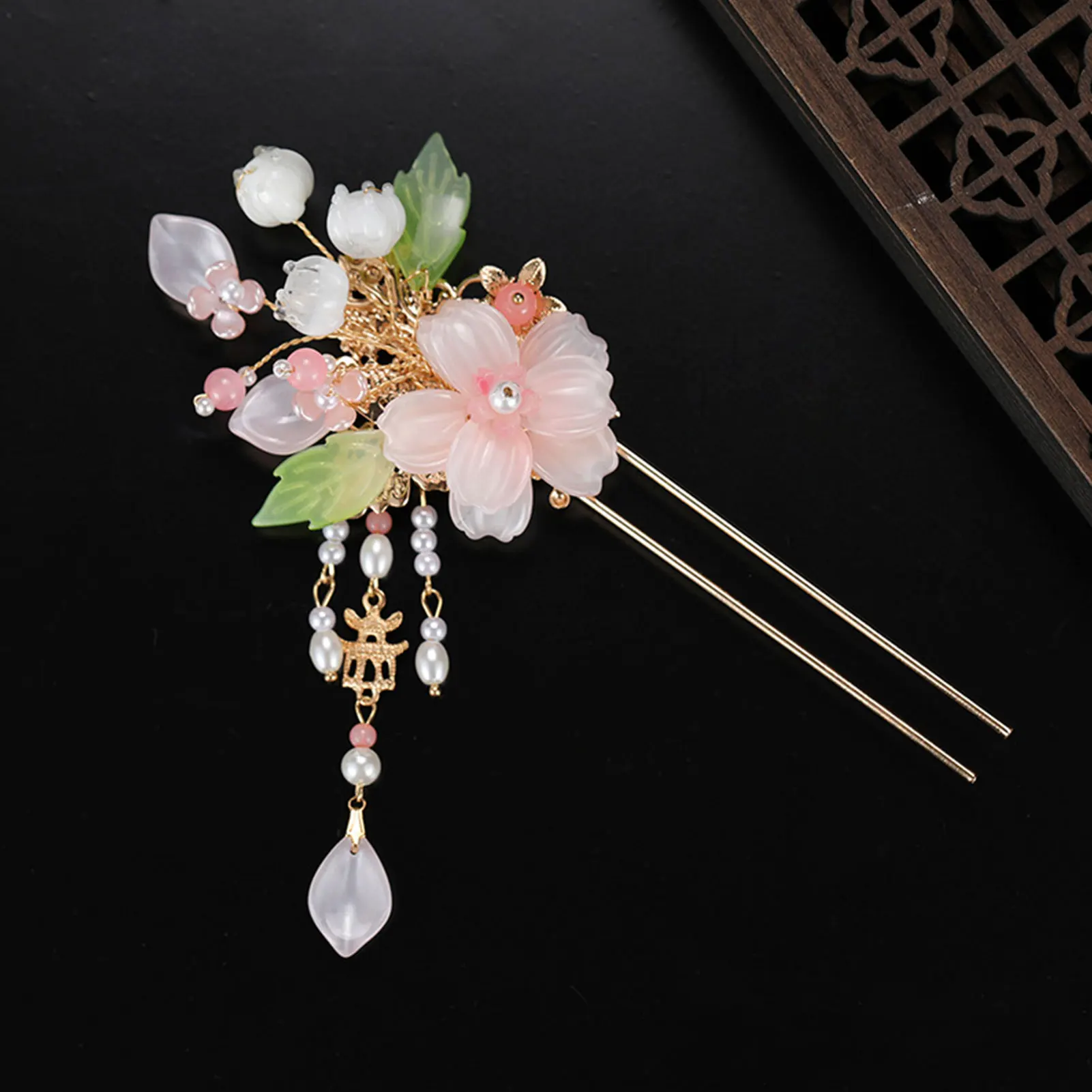 Women U-Shape Hairpin with Pearls Anti-slip Stable Grip Wedding Bridal Headdress for Festival Wedding Party Head Decor