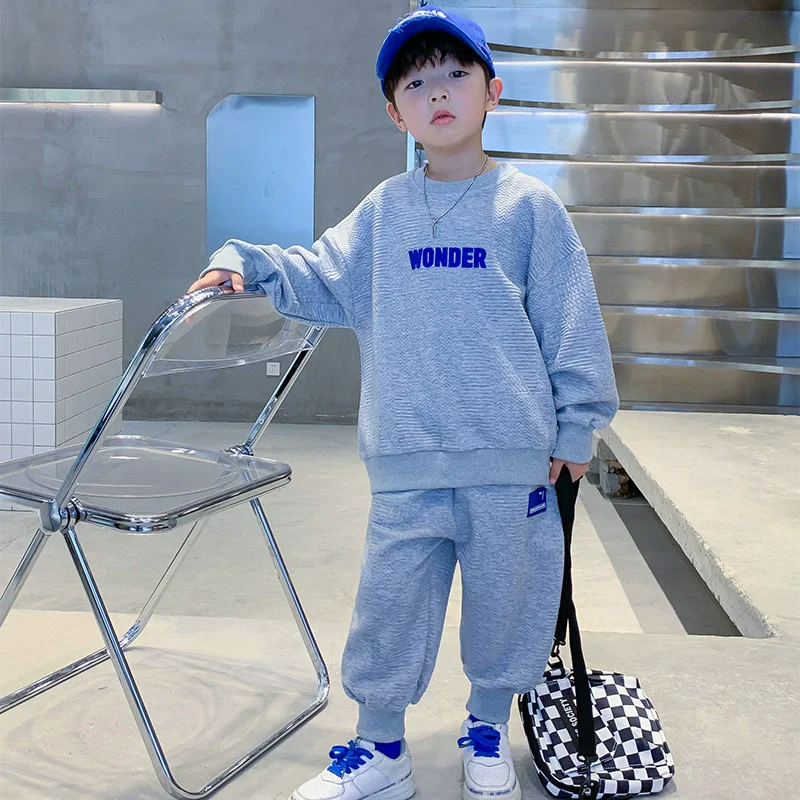 New Boys Casual Sets Boys Sports Autumn Suits Children's Spring Letter Tracksuit Kids Fashion Sweatshirts+Pants 2Pcs Outfits
