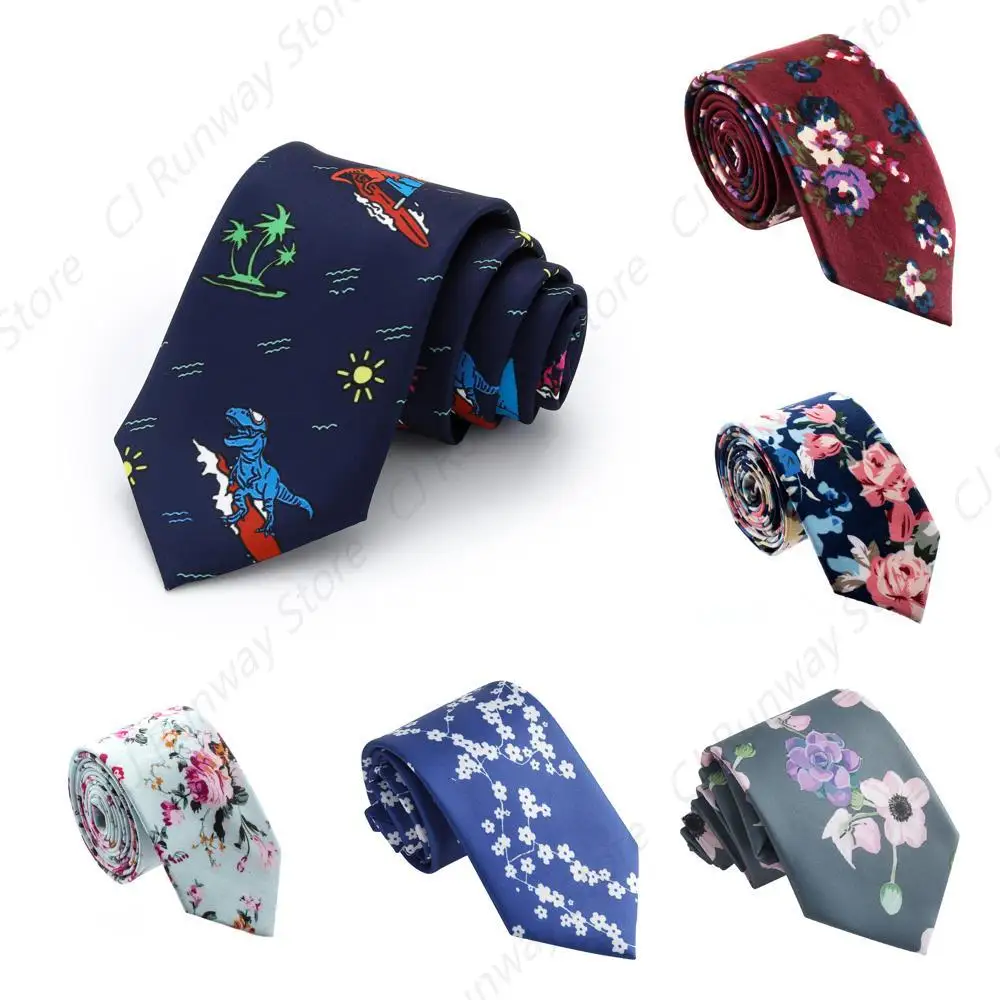 Handsome Dinosaur Surfing Tie Multi-Color Temperament Tie Business Vestidos Wedding Classic Men's Ties