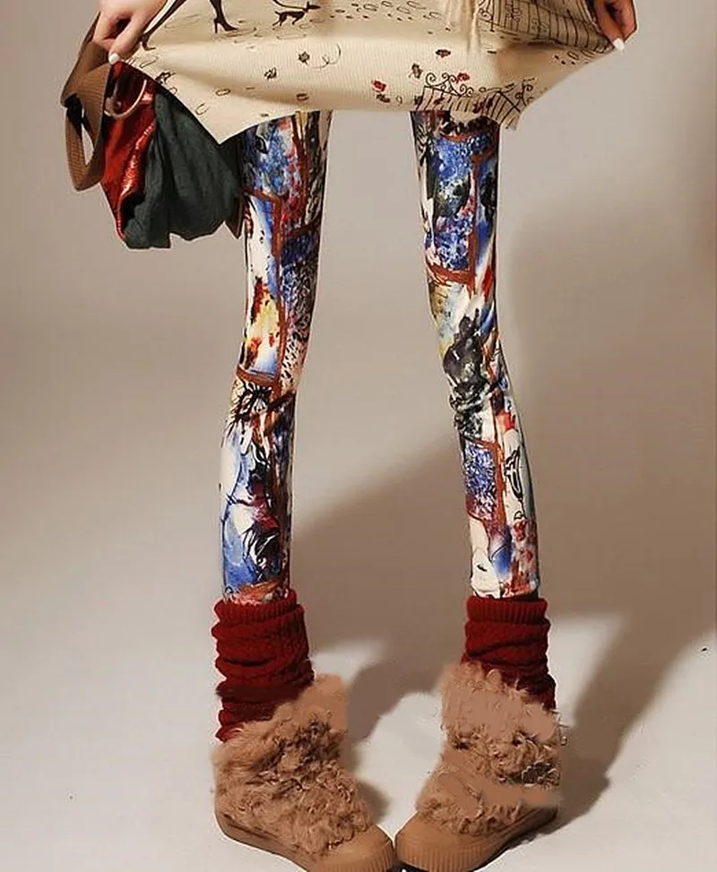 DOIAESKV 2024 Neue Frühlingsmode-Leggings, sexy, lässig, bunt, Beinwärmer, passend für die meisten Größen, Leggins, Hosen, Damen-Leggings – Detail 5
