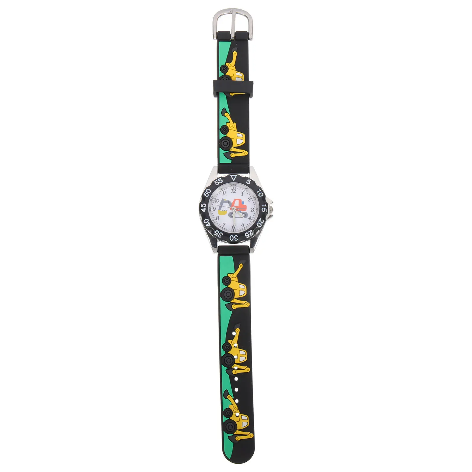 Quartz Watch Fun 3D Pattern Strap Wristwatch Lightweight Shockproof for Learning Time Gift for Students