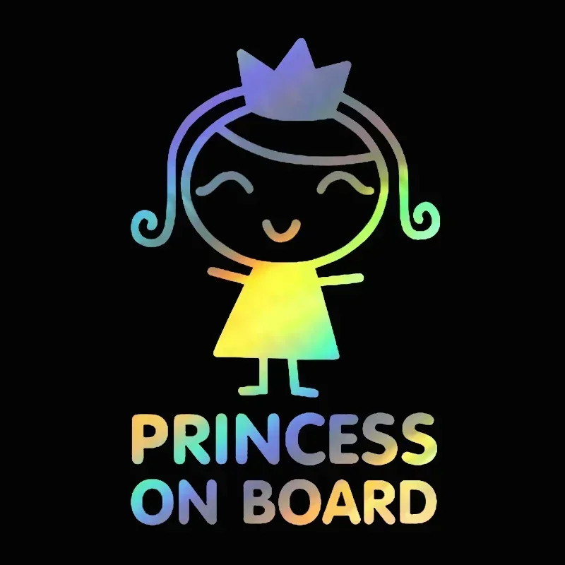 Interesting car stickers princess baby on board vinyl stickers girl daughter warning signs, car styling view 3