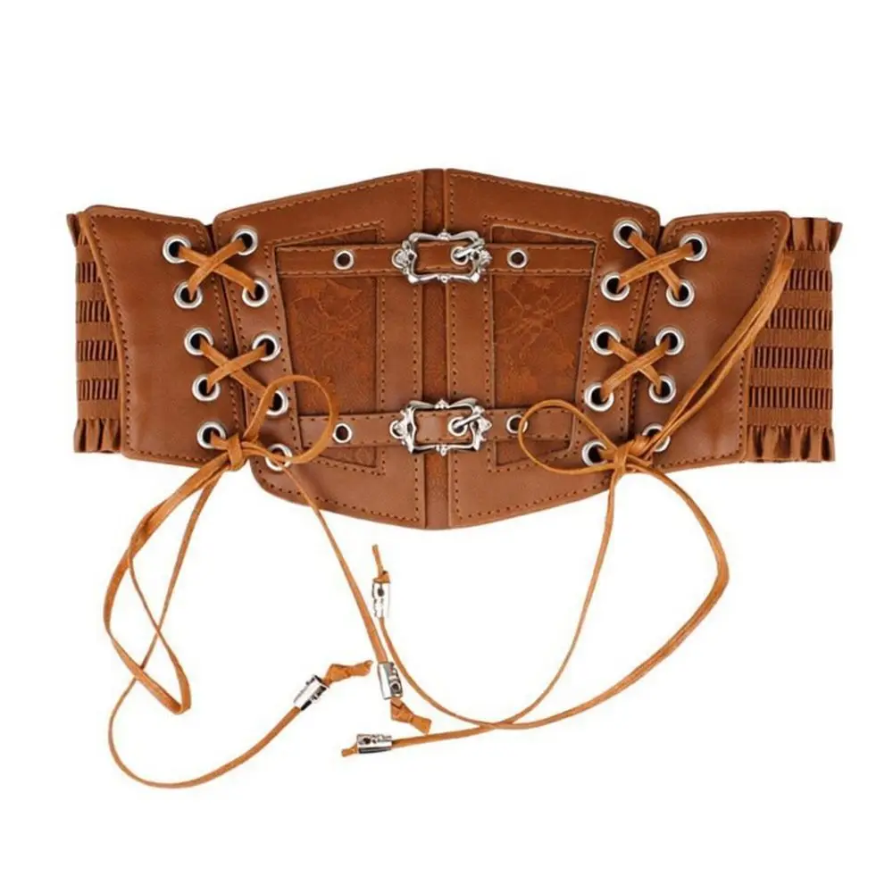 Fashion Gothic Corset Waist Belt Lace Wide Waist Bands Slimming Retro Waistband Strap for Women