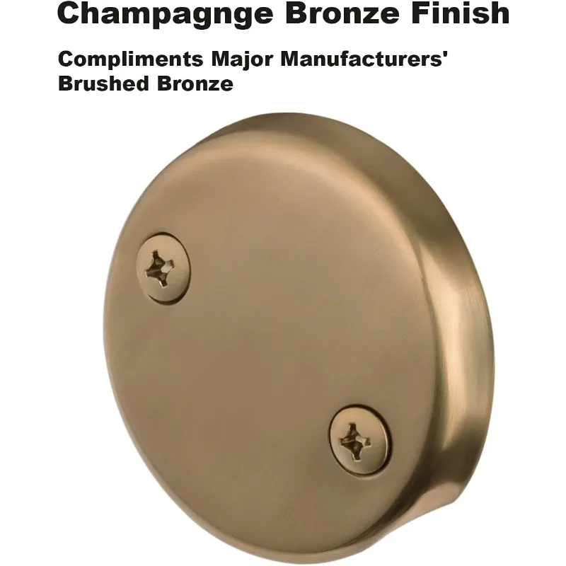 Champagne Copper Toe Bathtub Drain Plug Set - No need grouting installation，1-1/2-5/8Thread Converter，Heavy Duty Brass
