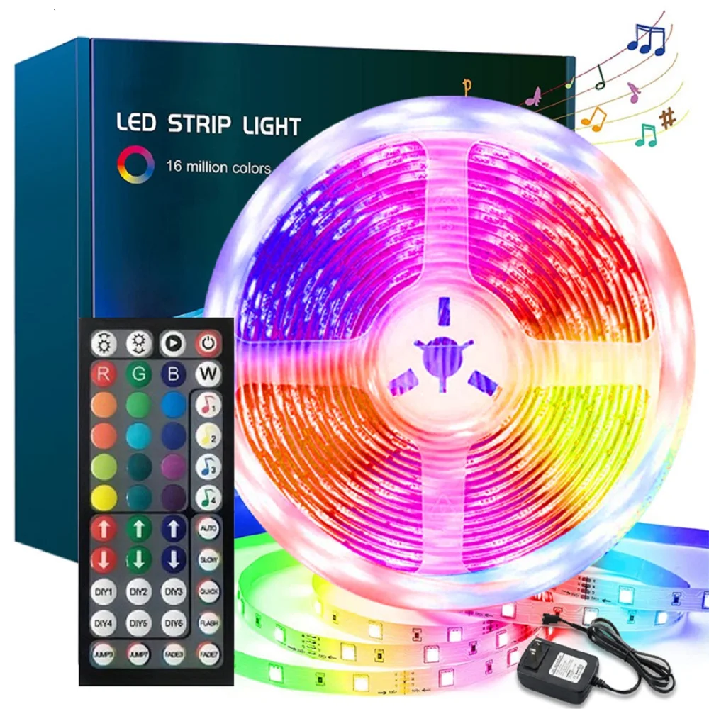 24V LED Strip Lights Bluetooth RGB 5050 LED Light Type with App Control SMD Music Sync TV Background Lighting for Bedroom 1M-50M