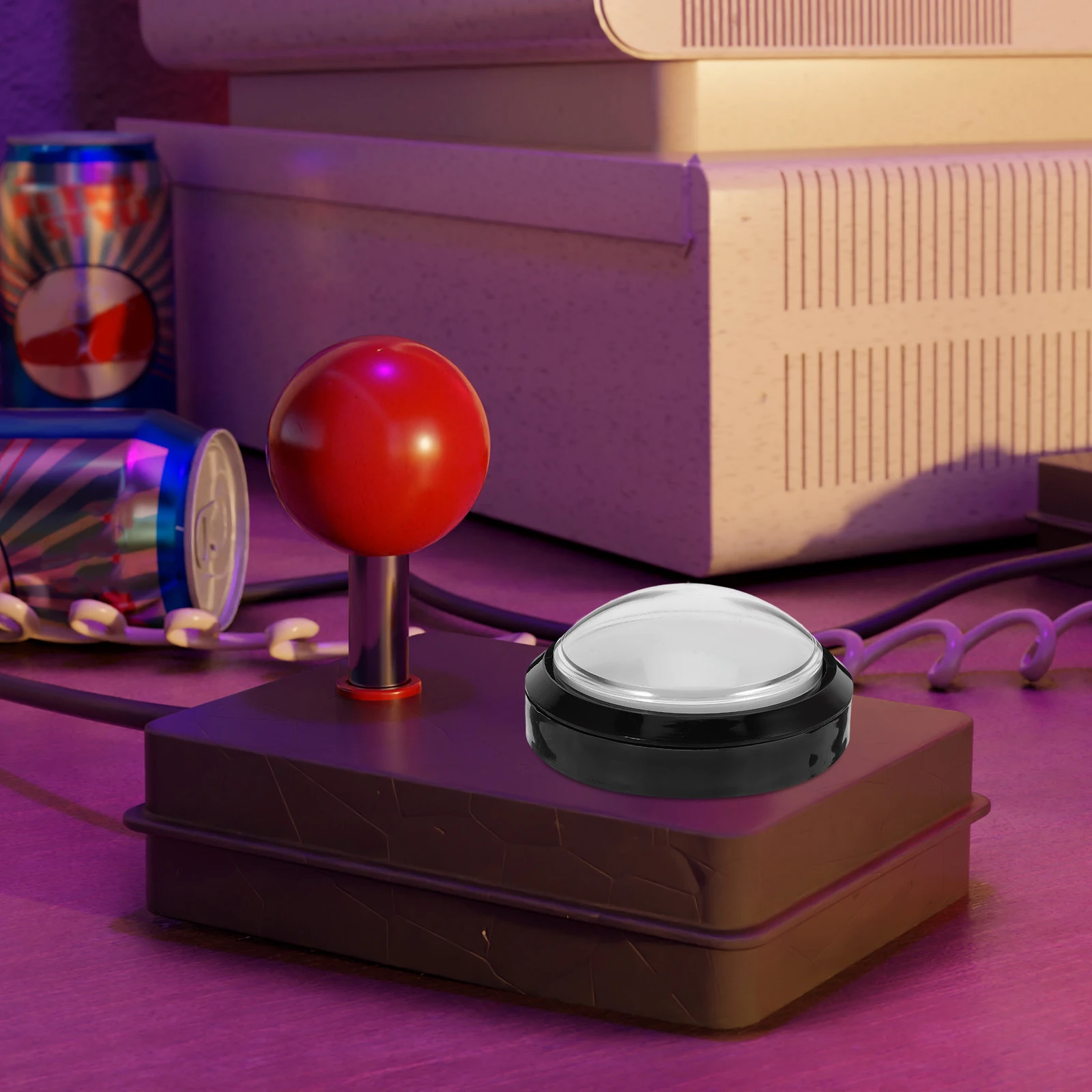 

Game Button Replacement Sturdy ABS Metal Push Button for Game Machine Quiz Competition Prank Party Use Plastic Buttons