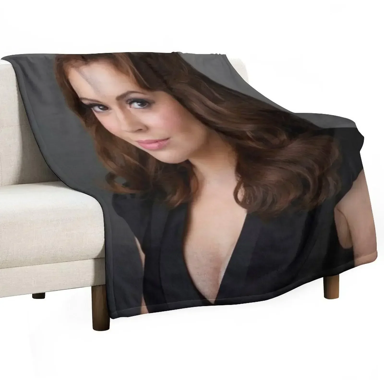 Alyssa Milano - Poster Throw Blanket christmas gifts Luxury Throw Blankets