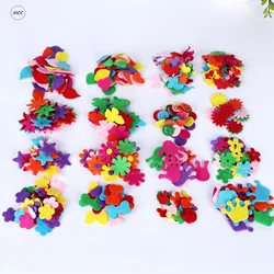 100pcs Non Woven Smile Flower Butterfly Wool Felt Fabric Hair Rope DIY Handmade Accessory Stickers Applique Patches 1mm Felt Pad