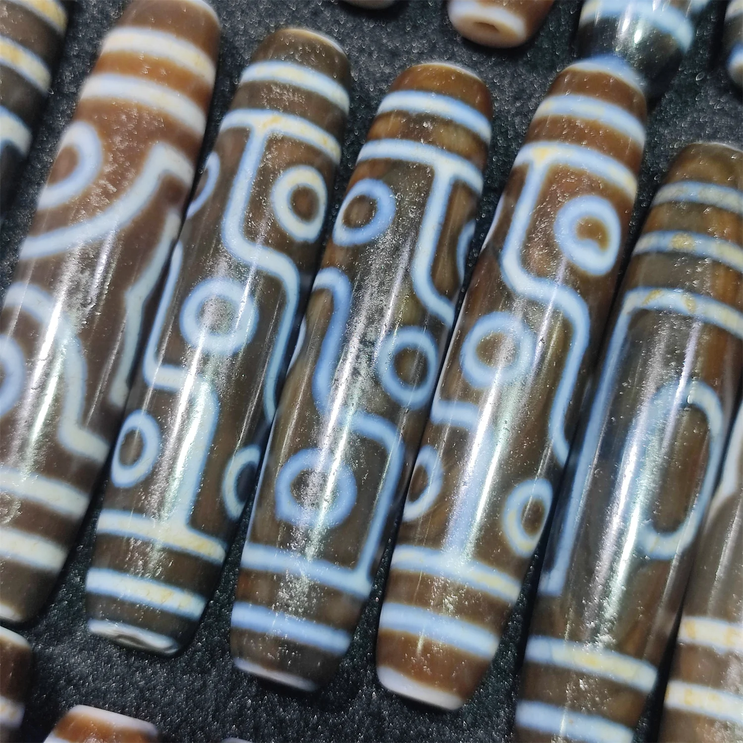 

1 шт./лот натуральный многообразный старинный Агат dzi погодоустойчивые линии зуб желтый браслет 58 мм ожерелье аксессуары в этническом стиле драгоценность