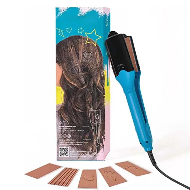 Popular Electric Perm Pattern Popiron 3D Printing With 4 Interchangeable Boards Crimping Electric Perm Machine