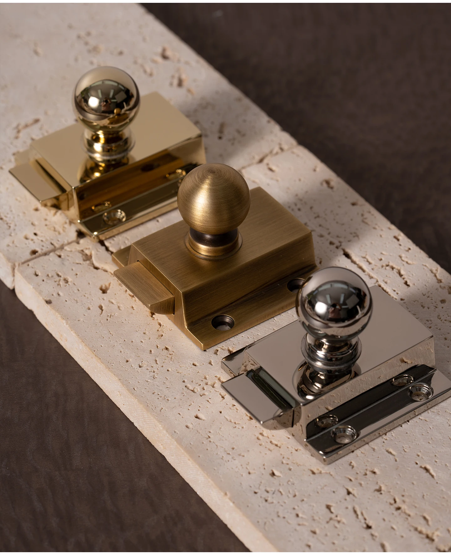 DOOROOM Massiver Messing-Türriegel im Retro-Stil, Sicherheitsschloss, Schnalle, Schranktürgriffe, Weinschrank-Türriegel – Detail 3
