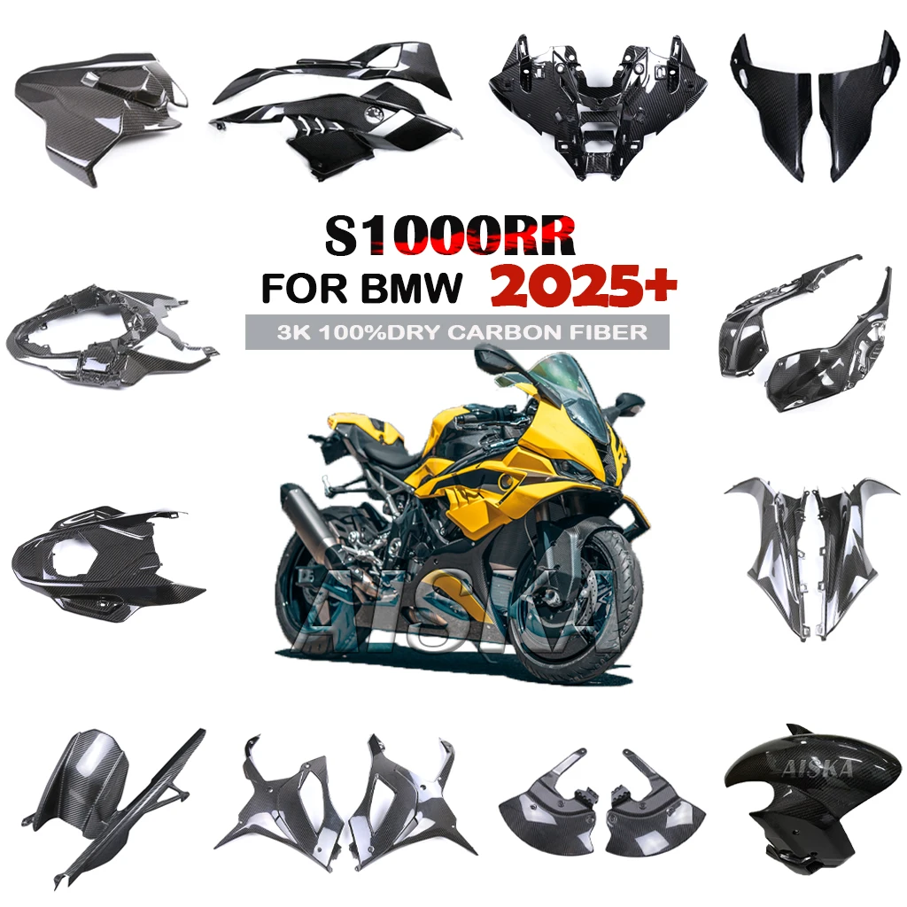 For BMW S1000RR 2025 2026 Fender Frame Cover Fixed Wing Fuel Tank Side Panel Fairing Kit 3K Carbon Fiber Motorcycle Accessories