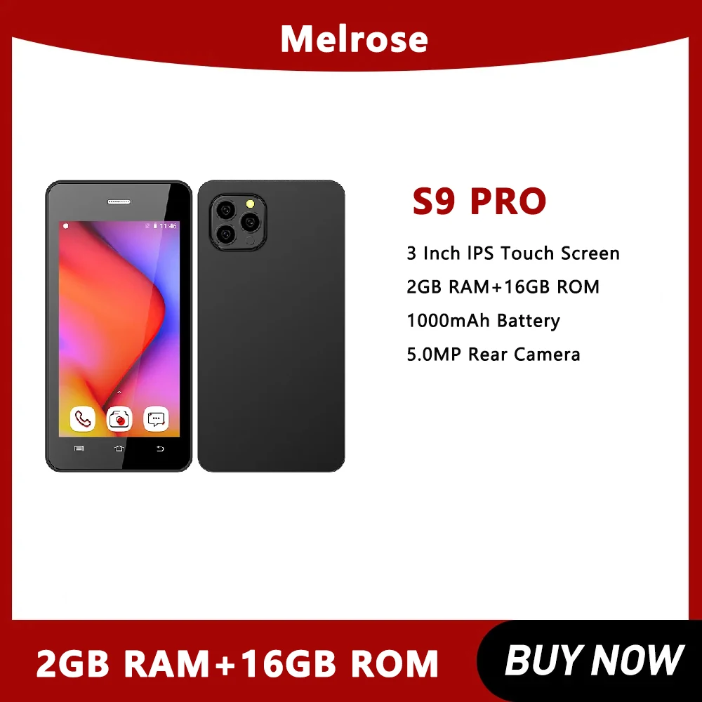 Компактный мини-смартфон Melrose S9 Pro, 3 дюйма, 2 ГБ + 16 ГБ, 1000 мАч