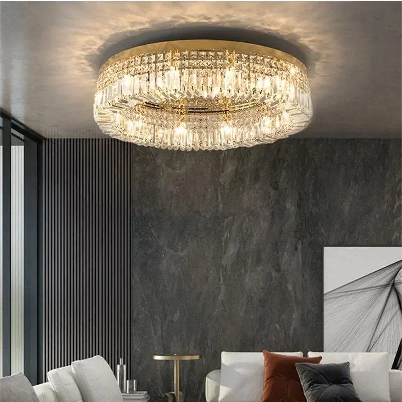 

Modern Ceiling Light Modern Crystal For Dining Room Led K9 Crystals Lighting Gold / Chrome Lamp Living Room Decoration