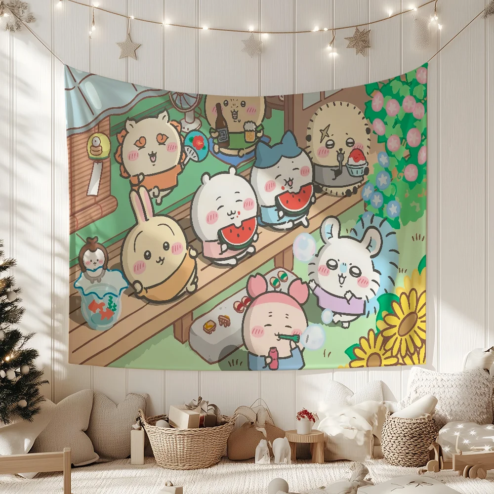 Cartoon C-Chiikawa-S Cute flag For Living Room Home Dorm Decor Wall Outdoor Camping Party Banner Gifts
