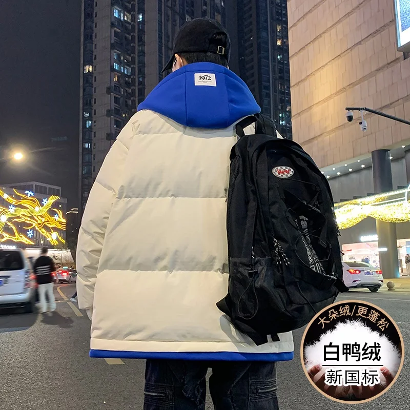 High Quality Men's Warm Hooded White Duck Down Jackets 2025 Winter Casual Windproof Puffer Coats Outwear Thicken Padded Clothing