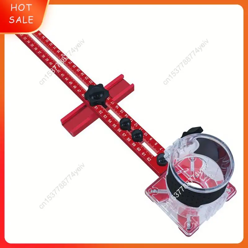 Woodworking Aluminum Alloy Trimming Machine Base Backrest Metric Milling Circle Locator Round Hole Slot Locator A62X