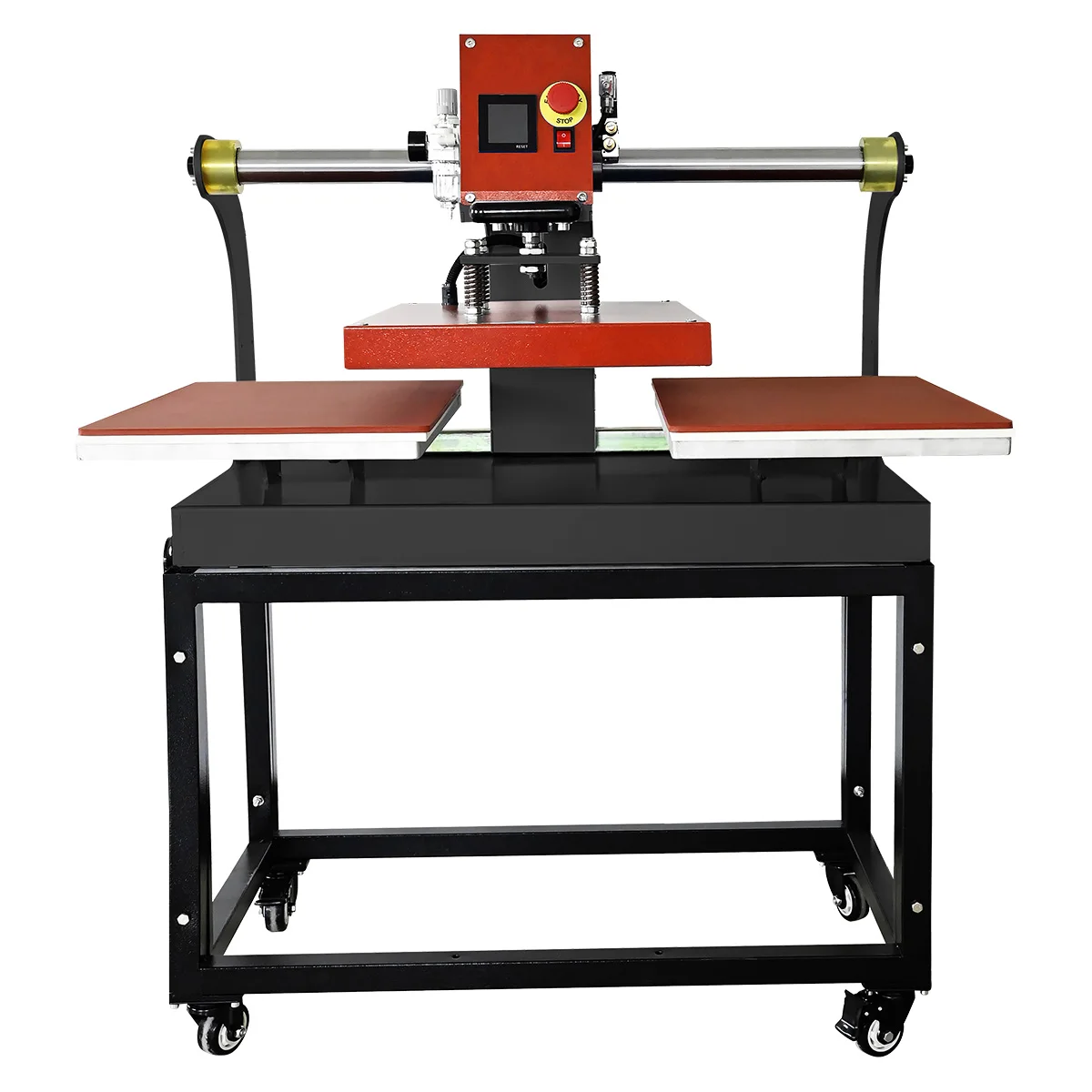 Xingyan 38*38cm Red And Black Automatic Heat Press Machine For Pressing T-shirt With Two Stations