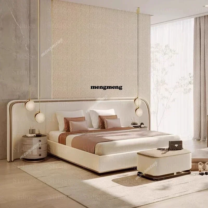 

Новая двуспальная кровать King Size класса люкс с массажем для детей и девочек, многофункциональная, в европейском стиле, простая, для спальни и гостиной